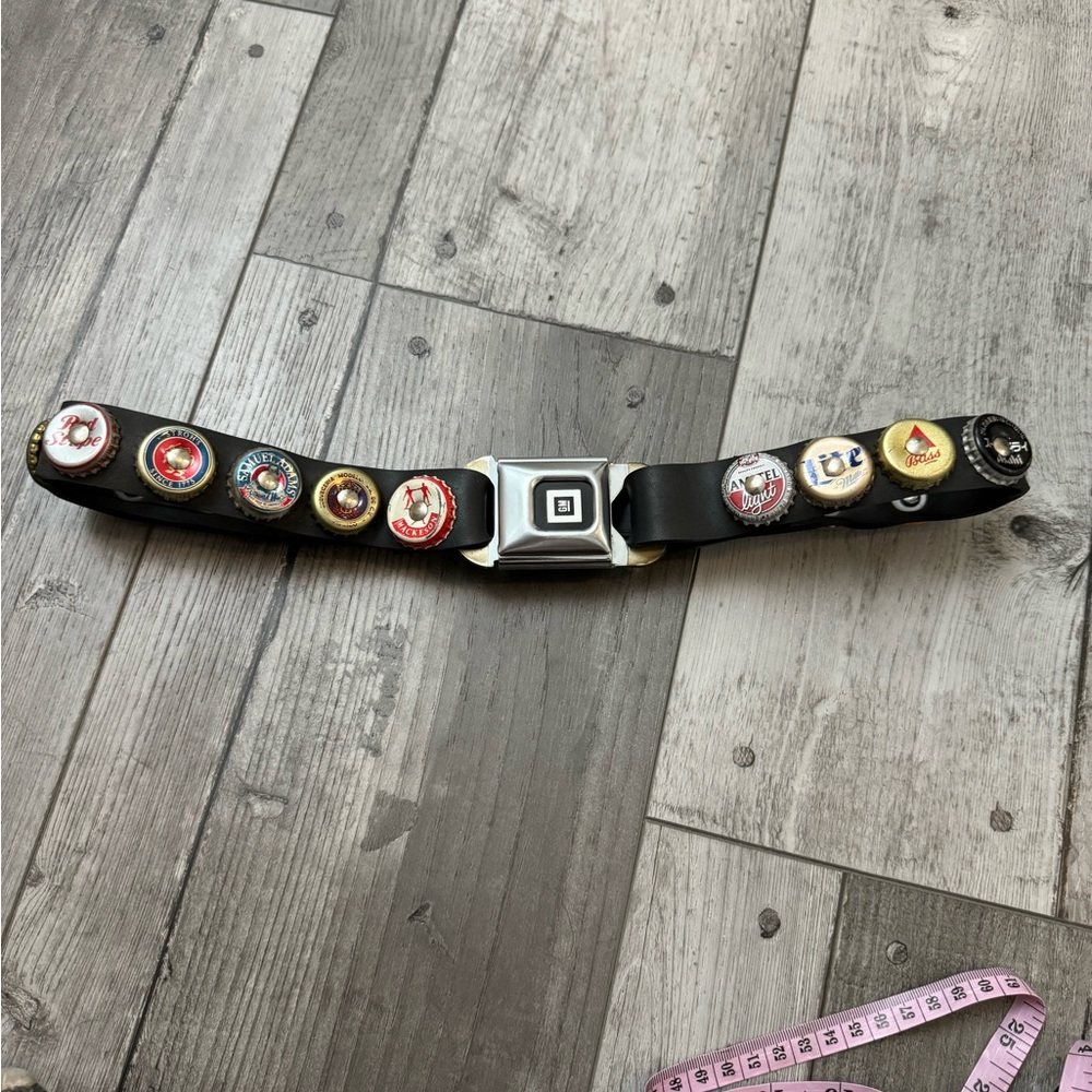 Vintage Buckle Bottle Cap Seatbelt Belt Beer - Picture 5 of 7